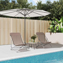 vidaXL Strandstoelen 2 st textileen en gepoedercoat staal blauw