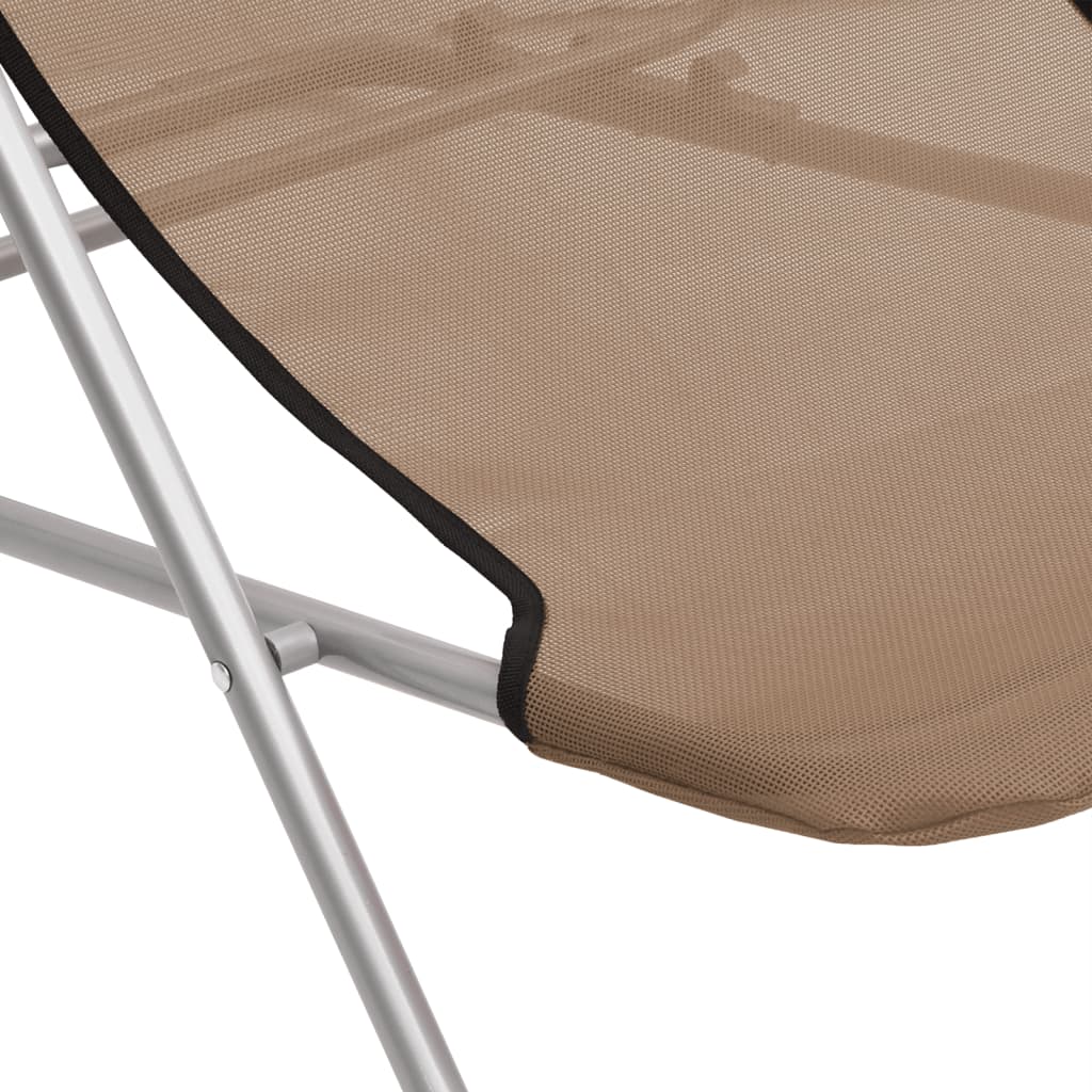 vidaXL Strandstoelen 2 st textileen en gepoedercoat staal blauw