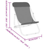 vidaXL Strandstoelen 2 st textileen en gepoedercoat staal blauw