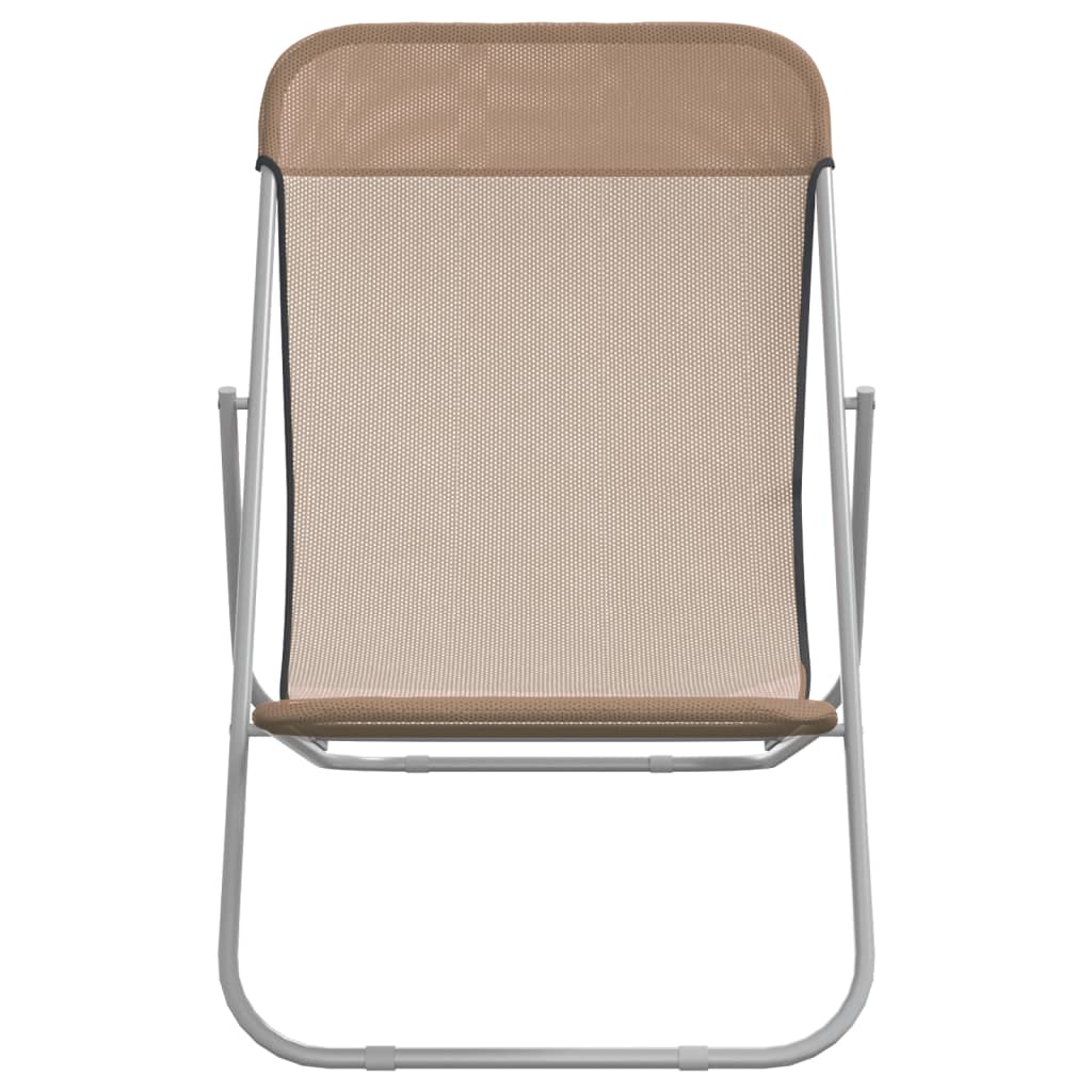 vidaXL Strandstoelen 2 st textileen en gepoedercoat staal blauw