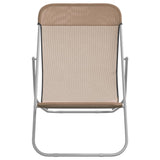 vidaXL Strandstoelen 2 st textileen en gepoedercoat staal blauw
