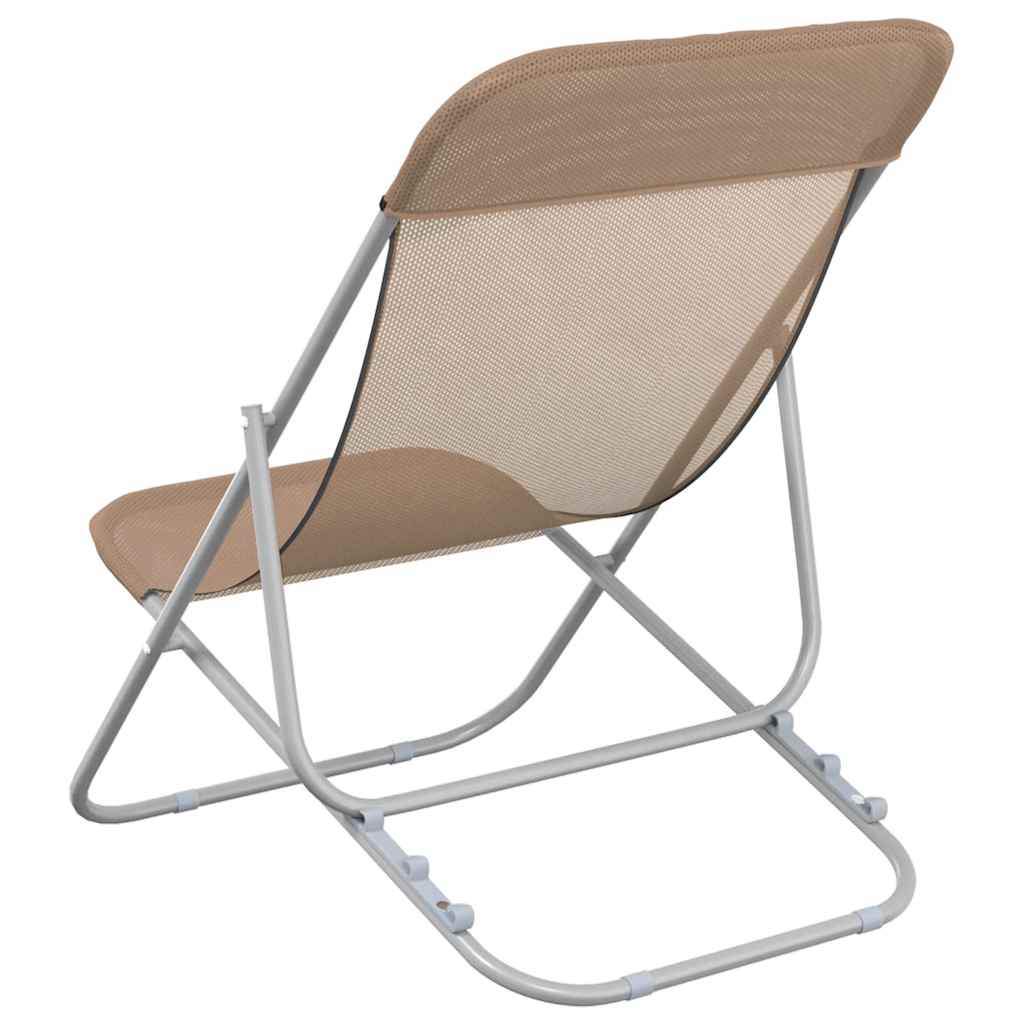 vidaXL Strandstoelen 2 st textileen en gepoedercoat staal blauw