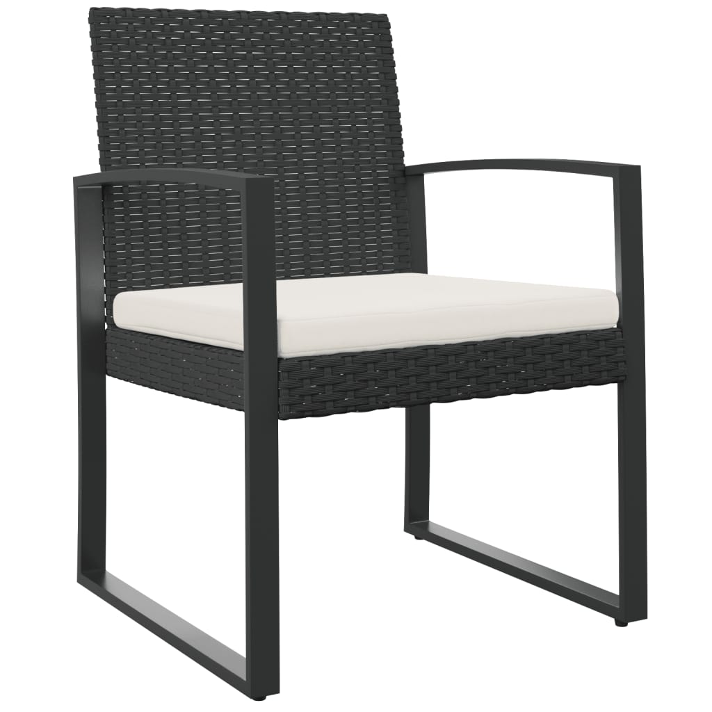 vidaXL Garden Chairs 2 pcs polypropylene rattan black