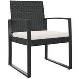 vidaXL Garden Chairs 2 pcs polypropylene rattan black