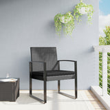 vidaXL Garden Chairs 2 pcs polypropylene rattan black