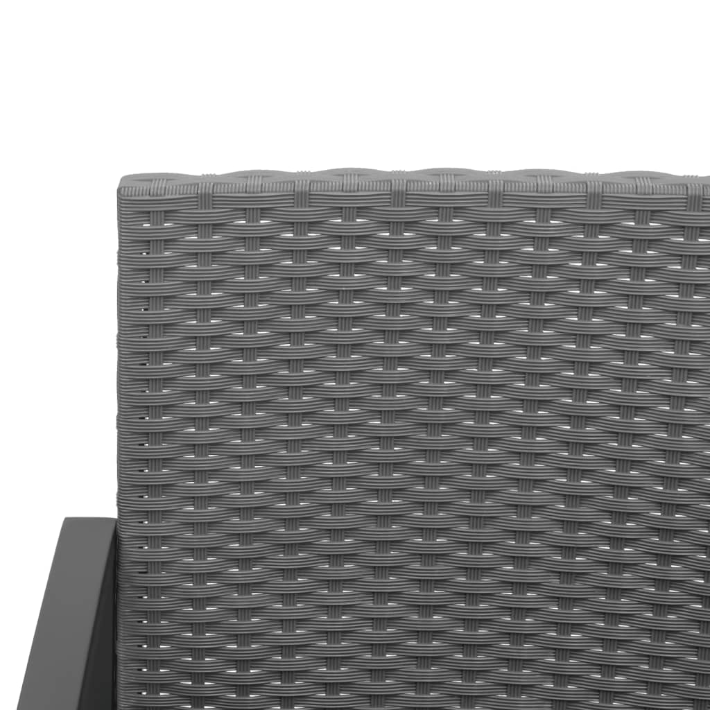 vidaXL Tuinbank 3-zits met kussens polypropeen rattan zwart