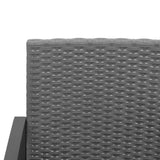 vidaXL Tuinbank 3-zits met kussens polypropeen rattan zwart