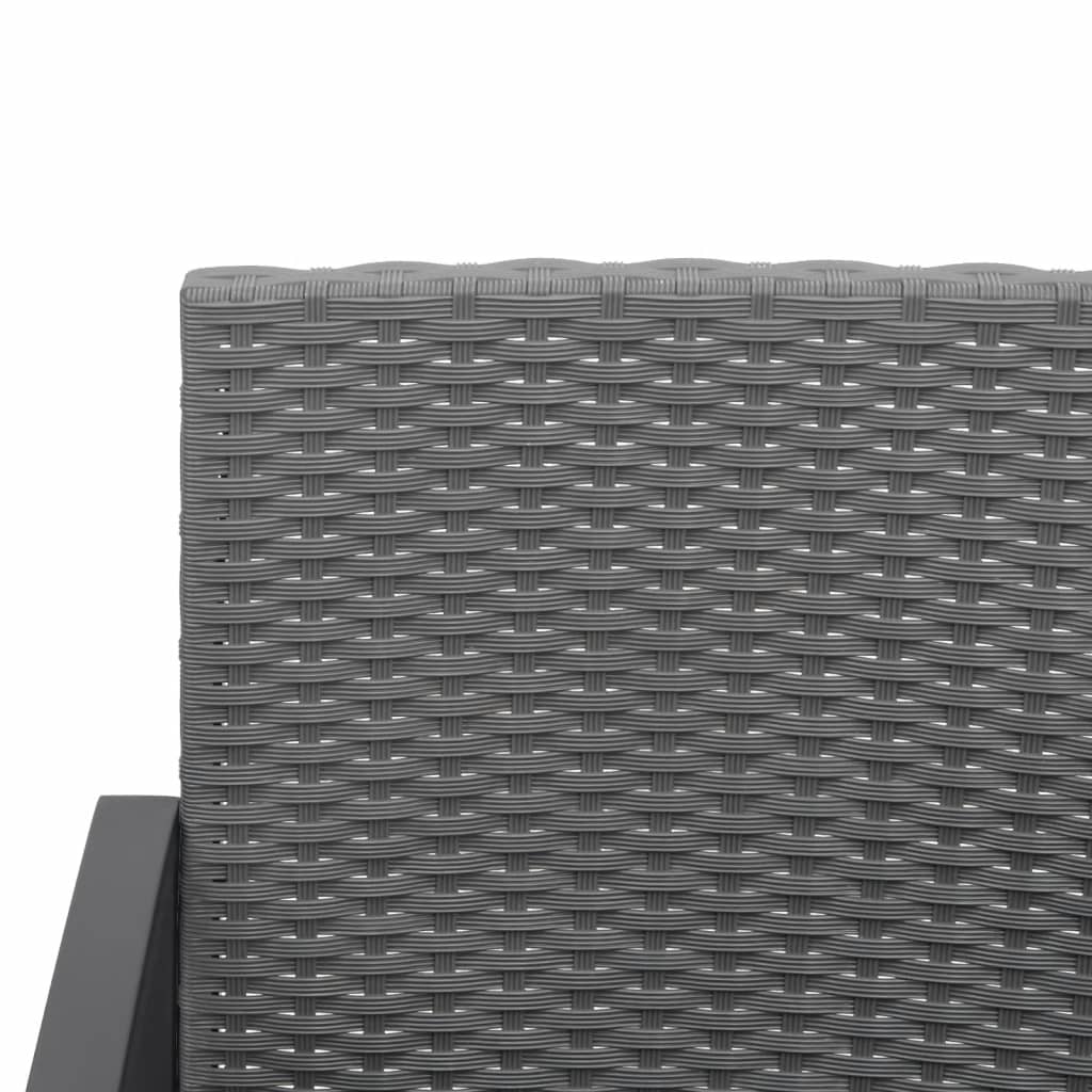 vidaXL 5-delige Tuinset met kussens polypropeen rattan zwart