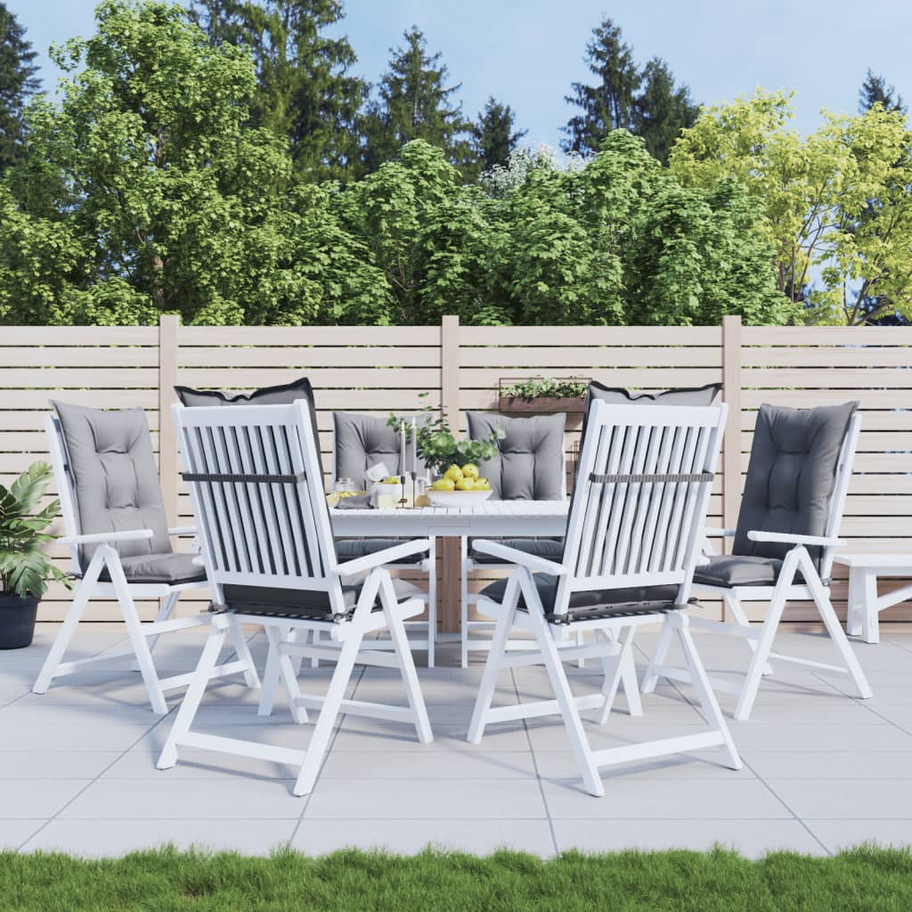 vidaXL Tuinstoelkussens 6 st hoge rug 120x50x7 cm stof antracietkleur