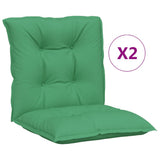 vidaXL Garden Chair Cushions 2 pcs Low Back 100x50x7 cm Fabric Green