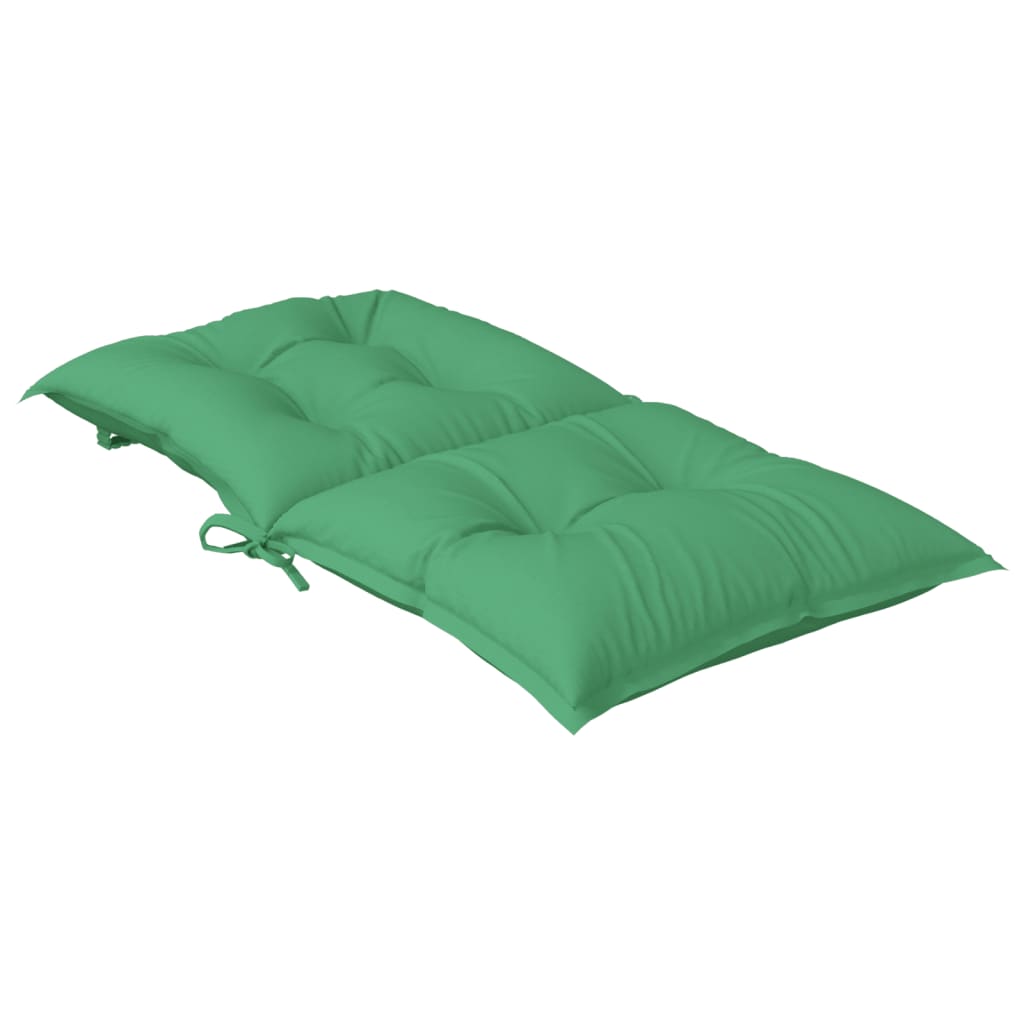 vidaXL Garden Chair Cushions 2 pcs Low Back 100x50x7 cm Fabric Green