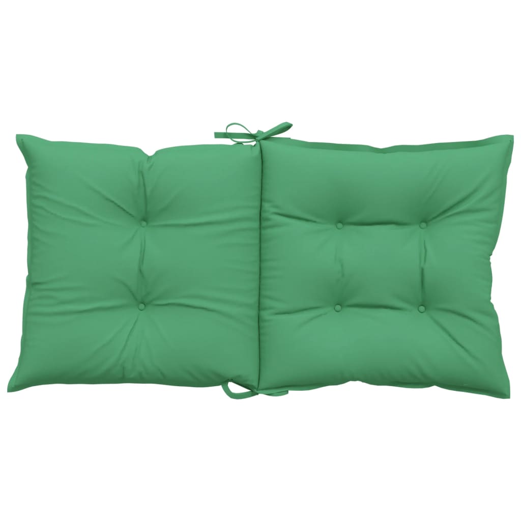 vidaXL Garden Chair Cushions 2 pcs Low Back 100x50x7 cm Fabric Green