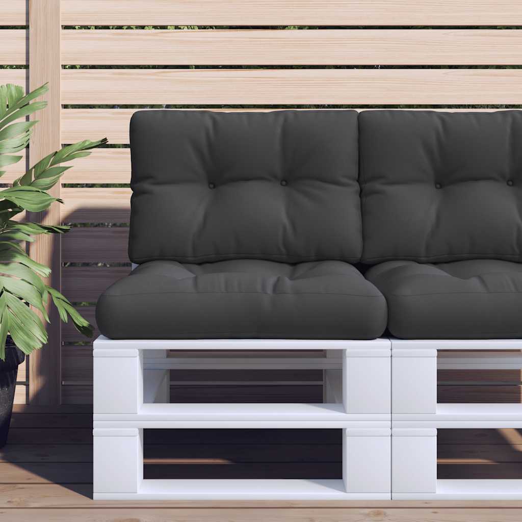 vidaXL Palletkussens 2 st stof antracietkleurig