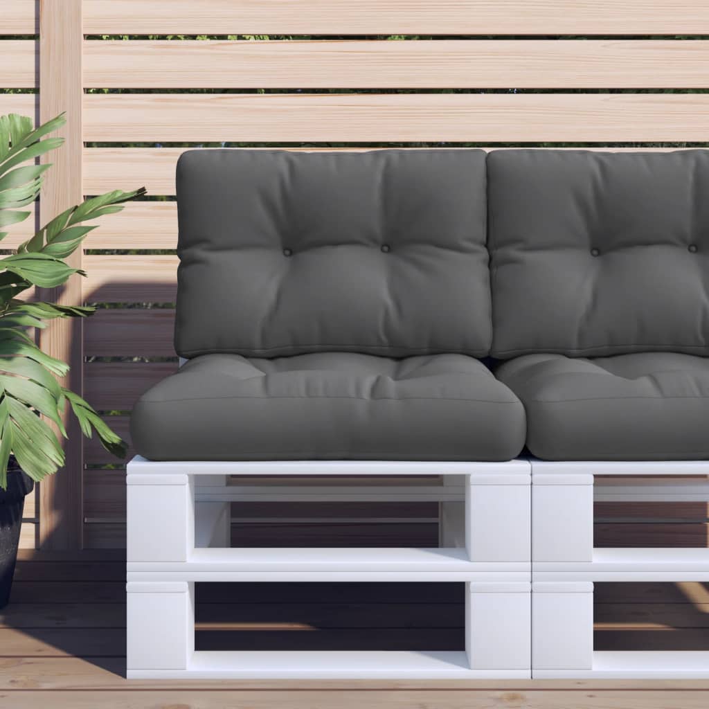 vidaXL Palletkussens 2 st stof antracietkleurig