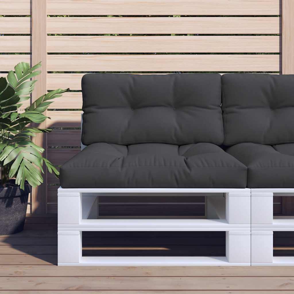 vidaXL Palletkussens 2 st stof antracietkleurig