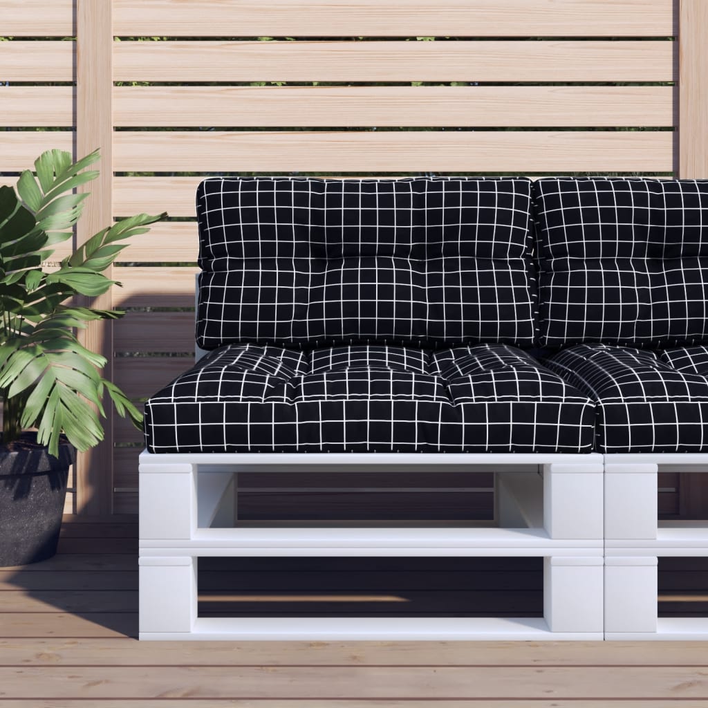 vidaXL Palletkussens 2 st stof antracietkleurig