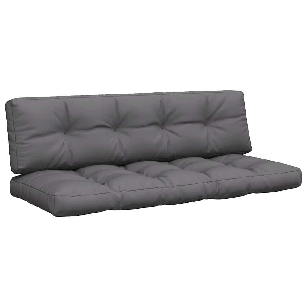 vidaXL Palletkussens 2 st stof antracietkleurig