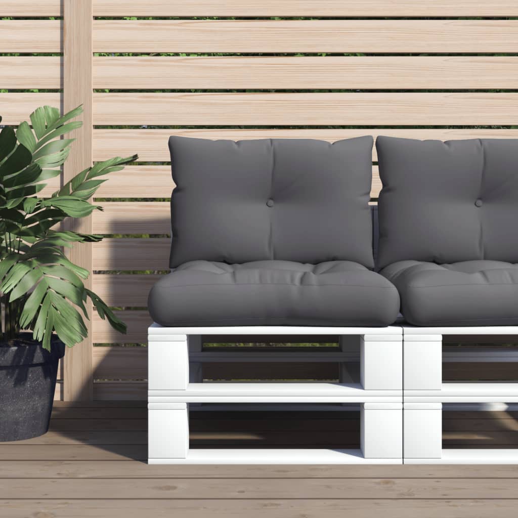 vidaXL Pallet Cushions 2 pcs Fabric Anthracite