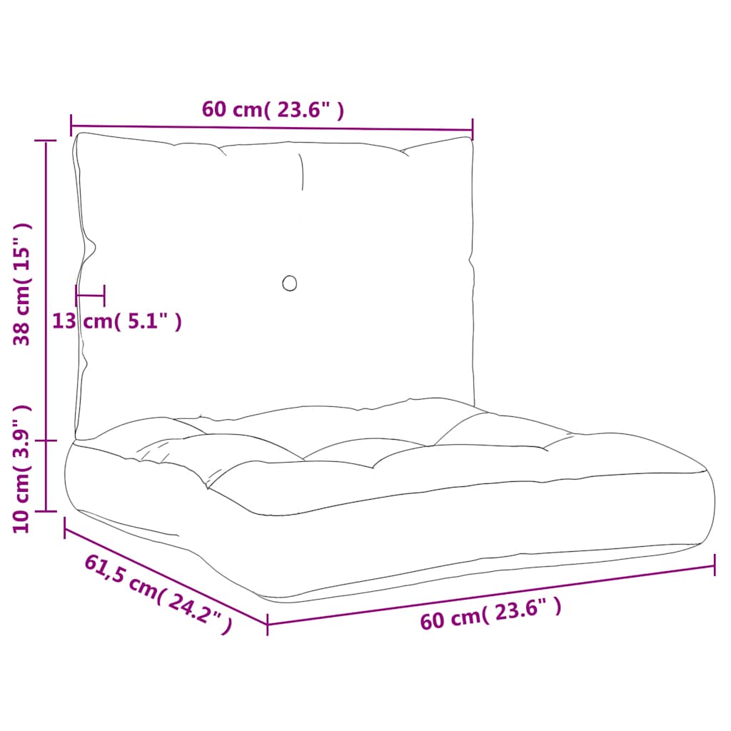 vidaXL Pallet Cushions 2 pcs Fabric Anthracite