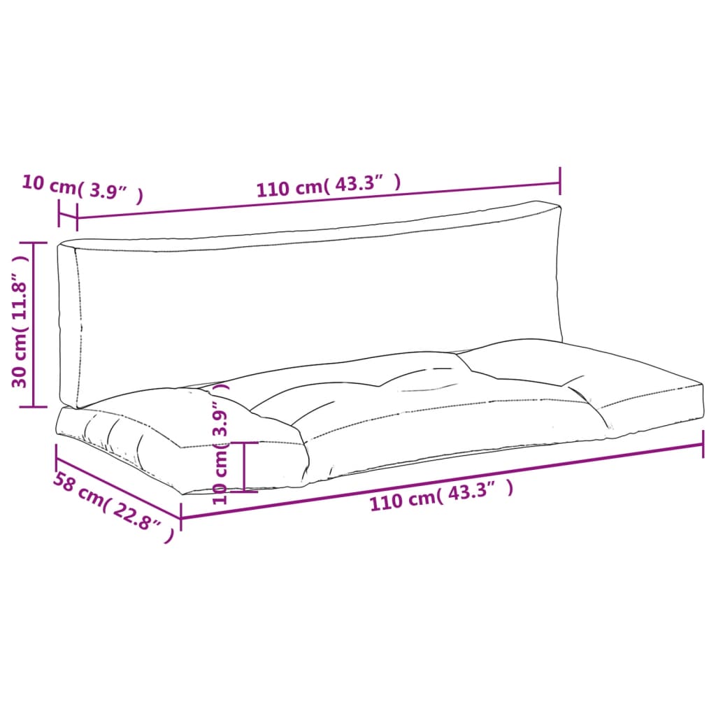 vidaXL Palletkussen 58x58x10 cm stof antracietkleurig