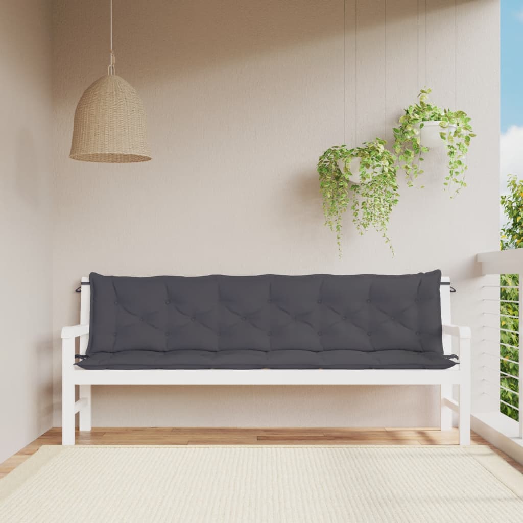 vidaXL Garden Bench Cushions 2 pcs 100x50x7 cm oxford fabric anthracite