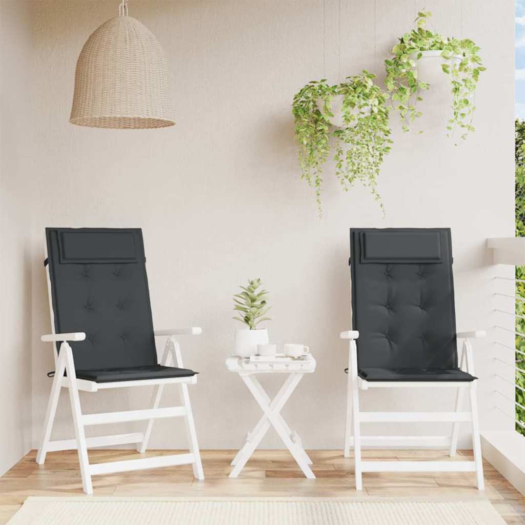 vidaXL Stoelkussens 2 st hoge rug oxford stof antracietkleurig