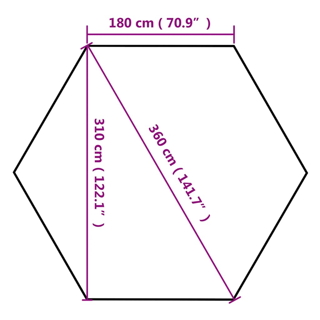 vidaXL Partytent met wanden zeshoekig 3,6x3,1 m taupe 220 g/m²