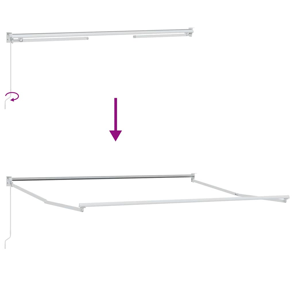 vidaXL Inklapbare Luifel Wit 500 × 300 cm Aluminium