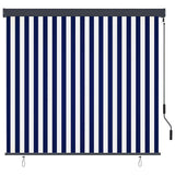 vidaXL Rolgordijn voor buiten 60x250 cm blauw en wit