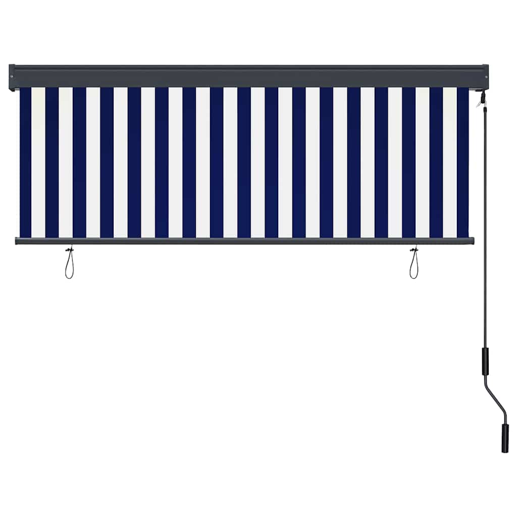 vidaXL Rolgordijn voor buiten 60x250 cm blauw en wit