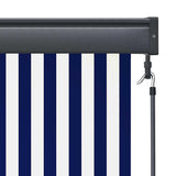 vidaXL Rolgordijn voor buiten 60x250 cm blauw en wit
