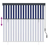 vidaXL Rolgordijn voor buiten 60x250 cm blauw en wit