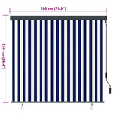 vidaXL Rolgordijn voor buiten 60x250 cm blauw en wit