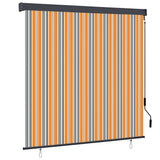 vidaXL Rolgordijn voor buiten 60x250 cm blauw en wit