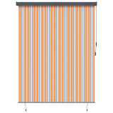 vidaXL Rolgordijn voor buiten 60x250 cm blauw en wit