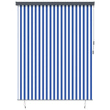 vidaXL Rolgordijn voor buiten 60x250 cm blauw en wit
