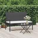 vidaXL Tuinbank met kussen 105 cm poly rattan bruin