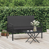 vidaXL Tuinbank met kussen 105 cm poly rattan bruin