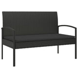 vidaXL Tuinbank met kussen 105 cm poly rattan bruin