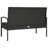 vidaXL Tuinbank met kussen 105 cm poly rattan bruin