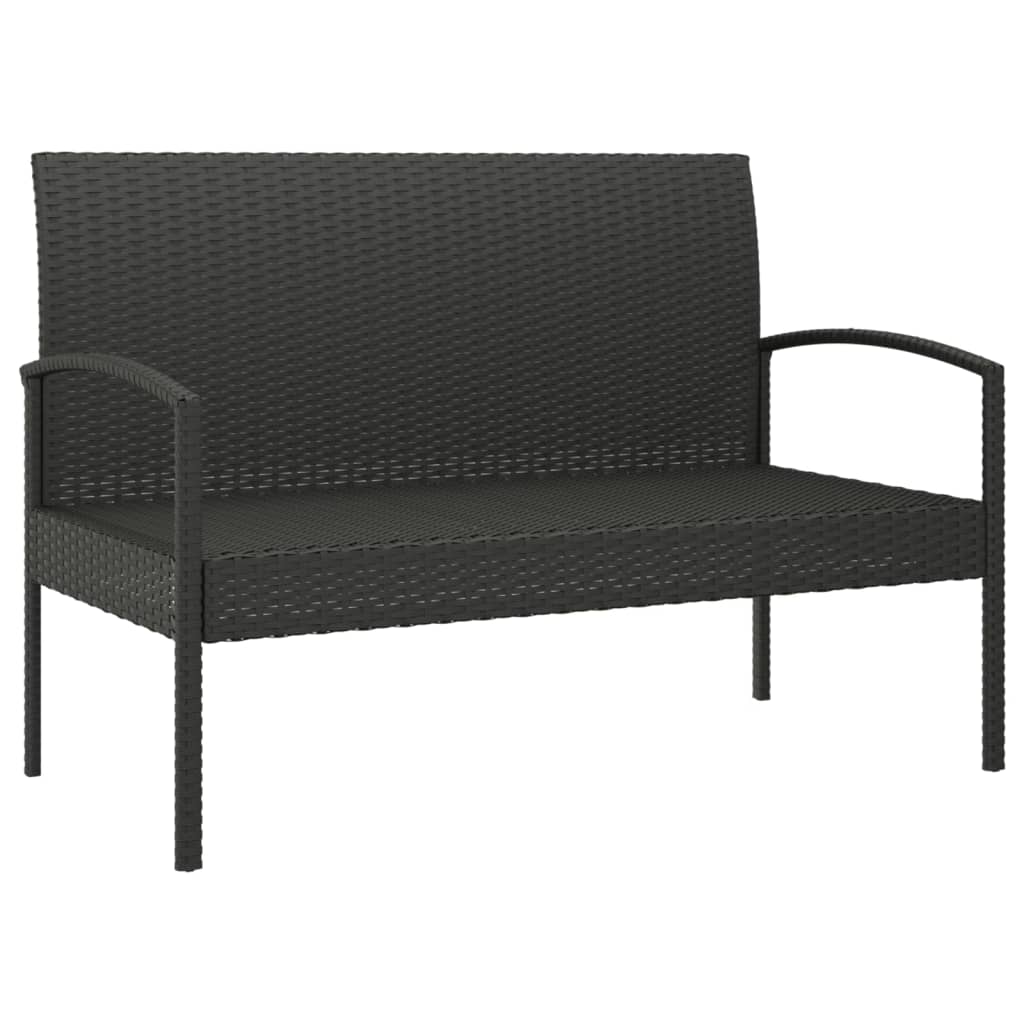 vidaXL Tuinbank met kussen 105 cm poly rattan bruin