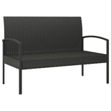 vidaXL Tuinbank met kussen 105 cm poly rattan bruin