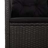 vidaXL 2-delige Loungeset met kussens poly rattan zwart