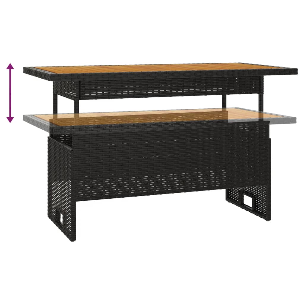 vidaXL 2-delige Loungeset met kussens poly rattan zwart