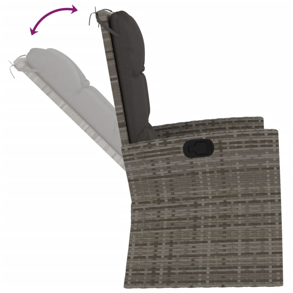 vidaXL 4-delige Loungeset met kussens poly rattan zwart