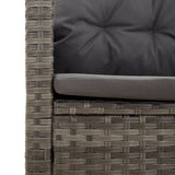 vidaXL 4-delige Loungeset met kussens poly rattan zwart