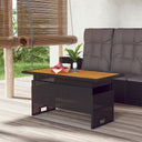 vidaXL Garden Table 100x50x43/63 cm acacia wood and poly rattan black