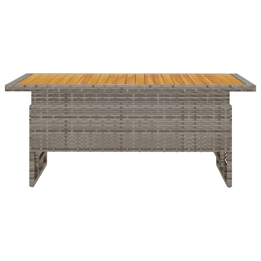 vidaXL Garden Table 100x50x43/63 cm acacia wood and poly rattan black