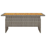 vidaXL Garden Table 100x50x43/63 cm acacia wood and poly rattan black