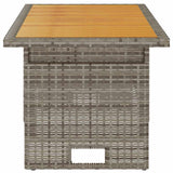 vidaXL Garden Table 100x50x43/63 cm acacia wood and poly rattan black